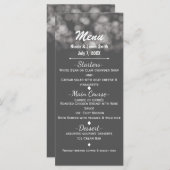 Gray Modern Minimalbeleuchtung Elegantes Glam Part Menükarte (Vorne/Hinten)