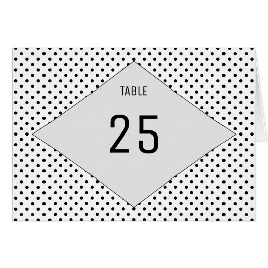 Gray Modern Polka Dots Tischnummer (Vorderseite (Horizontal))