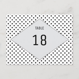 Gray Modern Polka Dots Tischnummer Postcard