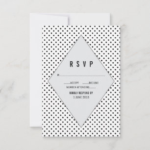 Gray Modern Polka Dots UAWG RSVP Karte