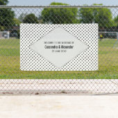 Gray Modern Polka Dots Wedding Banner (Insitu)