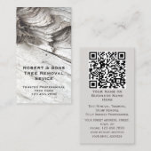 Gray Modern Rustic Tree Beruflich | QR-Code hinzuf Visitenkarte (Vorne/Hinten)