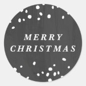Gray Modern Snow Globe Merry Christmas Sticker (Vorderseite)