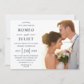 Gray Modern Stylish Boho Wedding Romantic Foto Einladung (Vorderseite)