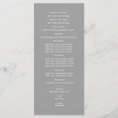 Gray Modern Text Wedding Program Programm (Rückseite)