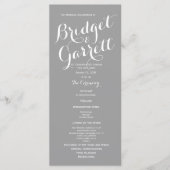 Gray Modern Text Wedding Program Programm (Vorderseite)