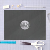 Gray Modern Watercolor Minimal Monogram Initial Seidenpapier (Handwerk)