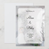 Gray Modern Wedding Einladung (Vorne/Hinten)