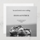 Gray Modern Wedding Einladung (Vorne/Hinten)