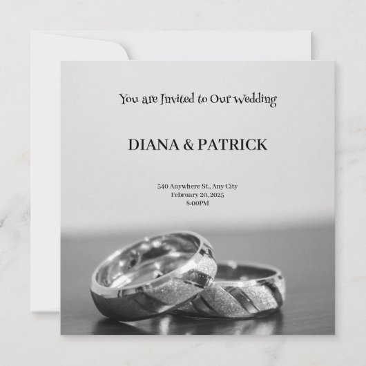 Gray Modern Wedding Einladung (Vorderseite)