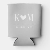 Gray Modern Wedding Monogram Dosenkühler (Vorderseite)