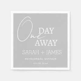 Gray Modern Wedding One Day Away Probe Dinner Serviette