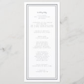 Gray Modern Wedding Service Zeremonie Minimalistis Programm (Rückseite)