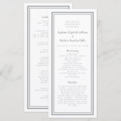 Gray Modern Wedding Service Zeremonie Minimalistis Programm (Vorne/Hinten)