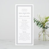 Gray Modern Wedding Service Zeremonie Minimalistis Programm (Stehend Vorderseite)