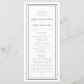 Gray Modern Wedding Service Zeremonie Minimalistis Programm (Vorderseite)