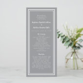 Gray Modern Wedding Service Zeremonie Minimalistis Programm (Stehend Vorderseite)