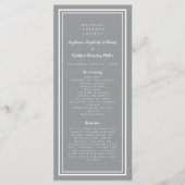Gray Modern Wedding Service Zeremonie Minimalistis Programm (Vorderseite)