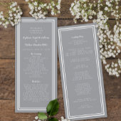 Gray Modern Wedding Service Zeremonie Minimalistis Programm