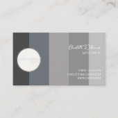 GRAY MONOCHROME STRIPE PATTERN CUSTOM TEXT COMPANY VISITENKARTE (Vorderseite)