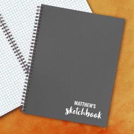 Gray Monogram Artist Sketchbook Notizblock