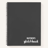 Gray Monogram Artist Sketchbook Notizblock (Vorderseite)