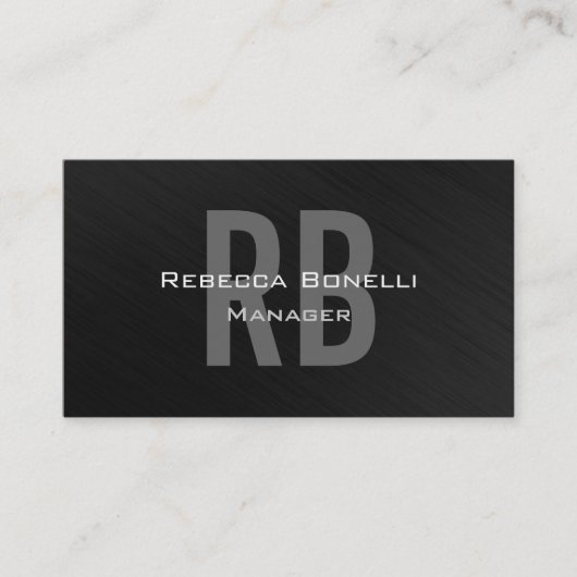 Gray Monogram Attractive Manager Business Card Visitenkarte (Vorderseite)