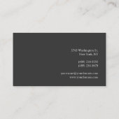 Gray Monogram Chic Business Card Visitenkarte (Rückseite)