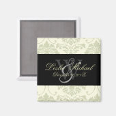 Gray Monogram Damask Wedding, Magnete Magnet (Vorderseite/Rückseite)