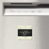 Gray Monogram Damask Wedding, Magnete Magnet (In Situ (Geschirrspüler))