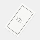 Gray Monogram Initials Individuelle Name Event 202 Serviette (Ecke)