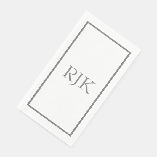 Gray Monogram Initials Individuelle Name Event 202 Serviette (Ecke)