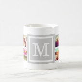 Gray Monogram Instagram Foto Collage Tasse (Mittel)