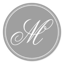 Gray Monogram Stickers