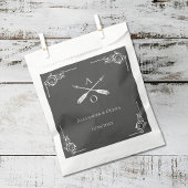 Gray Monogram und Arrows Wedding Geschenktütchen