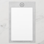 Gray Monogram Wreath Briefpapier (Vorderseite)