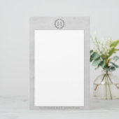 Gray Monogram Wreath Briefpapier (Stehend Vorderseite)