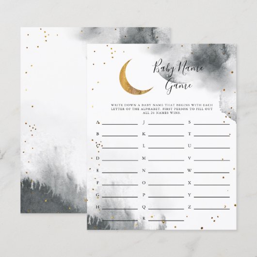 Gray Moon Baby Name Dusche Spiel (Vorne/Hinten)