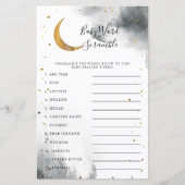Gray Moon Baby Shower Word Scramble Game (Vorderseite)