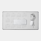 Gray Moon Calendar 2024 Schreibtischunterlage (Tastatur & Maus)
