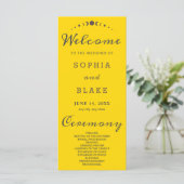 Gray Moon Phases Gold Wedding Program (Stehend Vorderseite)