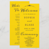 Gray Moon Phases Gold Wedding Program (Vorne/Hinten)