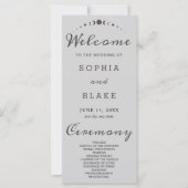 Gray Moon Phases Light Gray Wedding Program (Vorderseite)