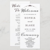 Gray Moon Phases White Wedding Program (Vorne/Hinten)