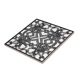 Gray Moons in schwarzen Boxen Moderne Kunst Fliese