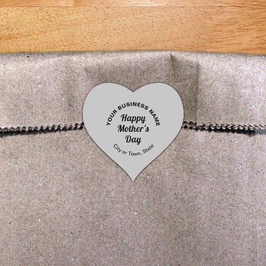 Gray Mother Day Business Heart Shape Sticker