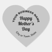 Gray Mother Day Business Heart Shape Sticker (Vorderseite)