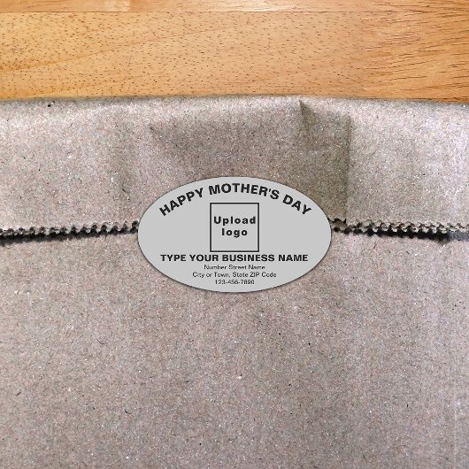 Gray Mother Day Business Oval Shape Sticker