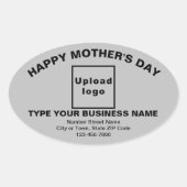 Gray Mother Day Business Oval Shape Sticker (Vorderseite)