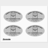 Gray Mother Day Business Oval Shape Sticker (Blatt)